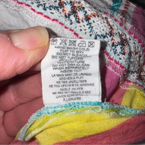 Anthropologie dRA boho embroidered ruffle sleeve striped cotton top Women’s M - Picture 11 of 12